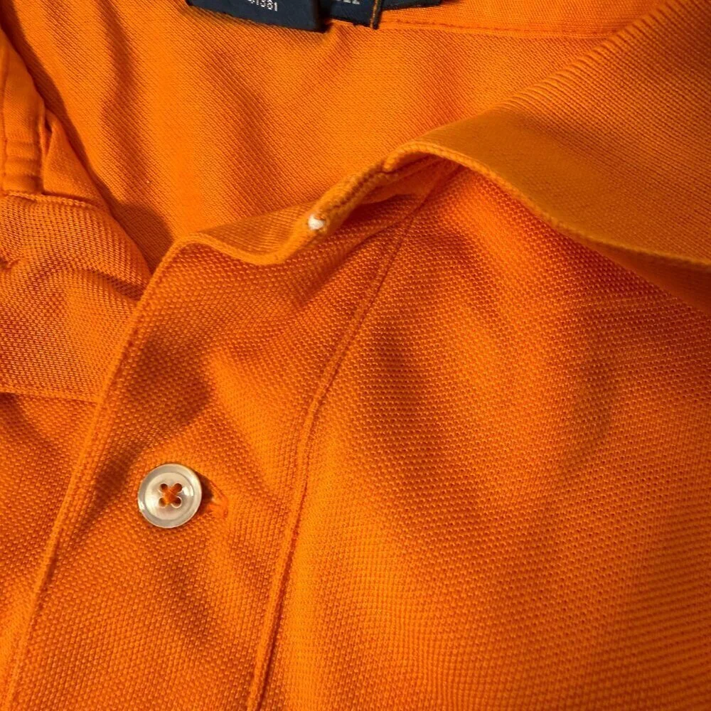 Polo by Ralph Lauren Short Sleeve Polo Shirt Flesh Colored Pony Sz XL Orange